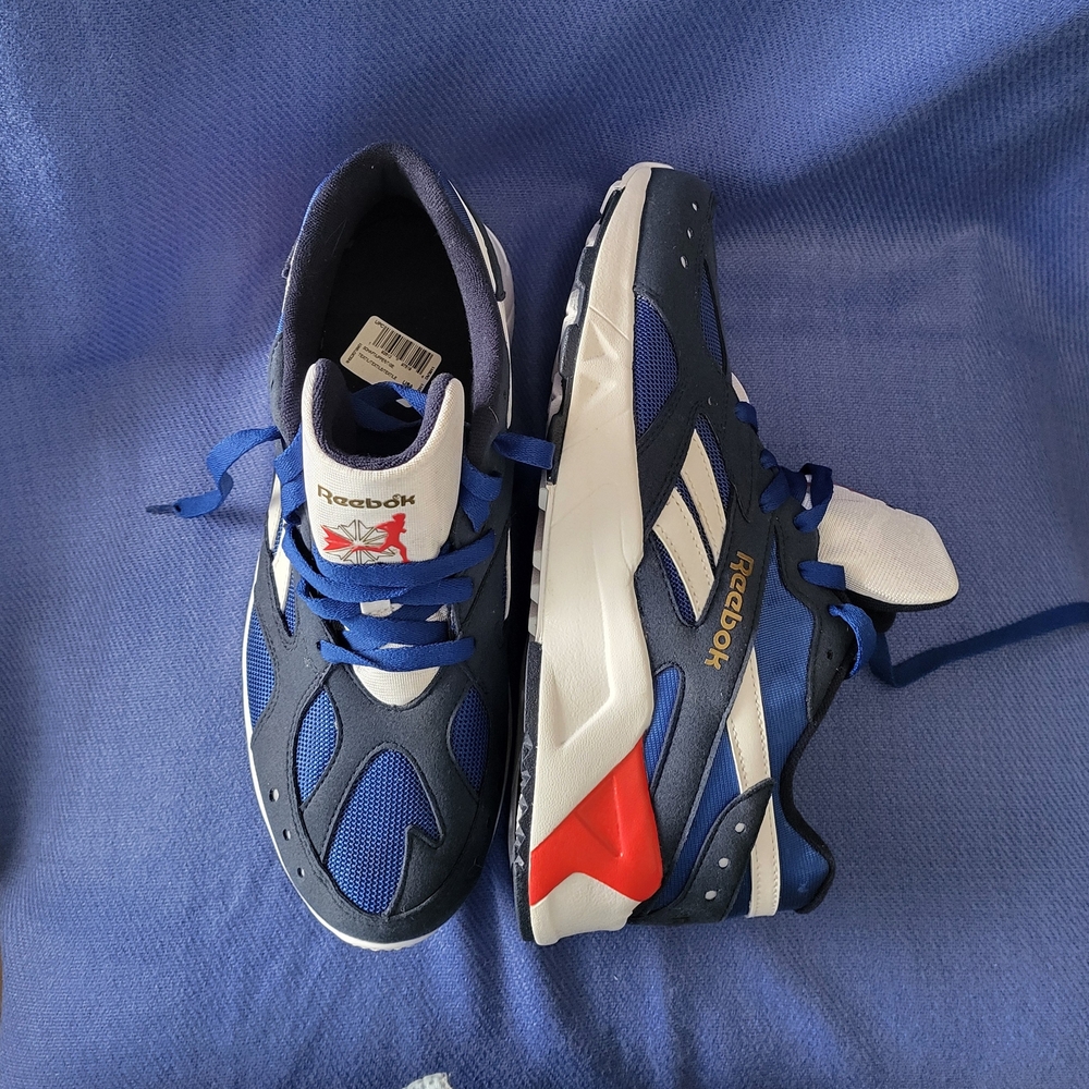 Reebok Navy and White Athletic Shoes